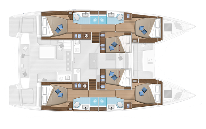 Plan catamaran Lagoon 50