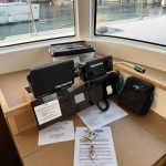 Excess 12 catamaran navigation station with chart table