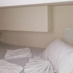 Interior corridor leading to the cabins aboard the Fountaine Pajot Saba 50 catamaran