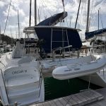 Lagoon 380 catamaran stern access from the dock