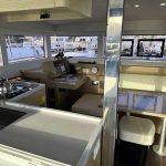 Lagoon 40 catamaran saloon with panoramic windows and modern interior