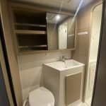 Lagoon 42 catamaran bathroom with separate shower and modern marine toilet