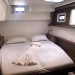 Lagoon 450 catamaran aft cabin with double berth, storage and natural light