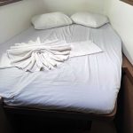 Lagoon 50 catamaran forward cabin with double berth, storage and natural light