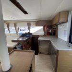 Lagoon 50 catamaran galley with spacious worktops, storage and modern kitchen equipment