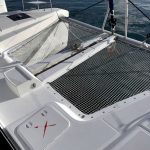 Lagoon 50 catamaran bow trampoline with open views of the Caribbean Sea