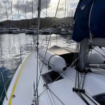 Jeanneau Sun Odyssey 440 bow deck with anchor system and open sea views